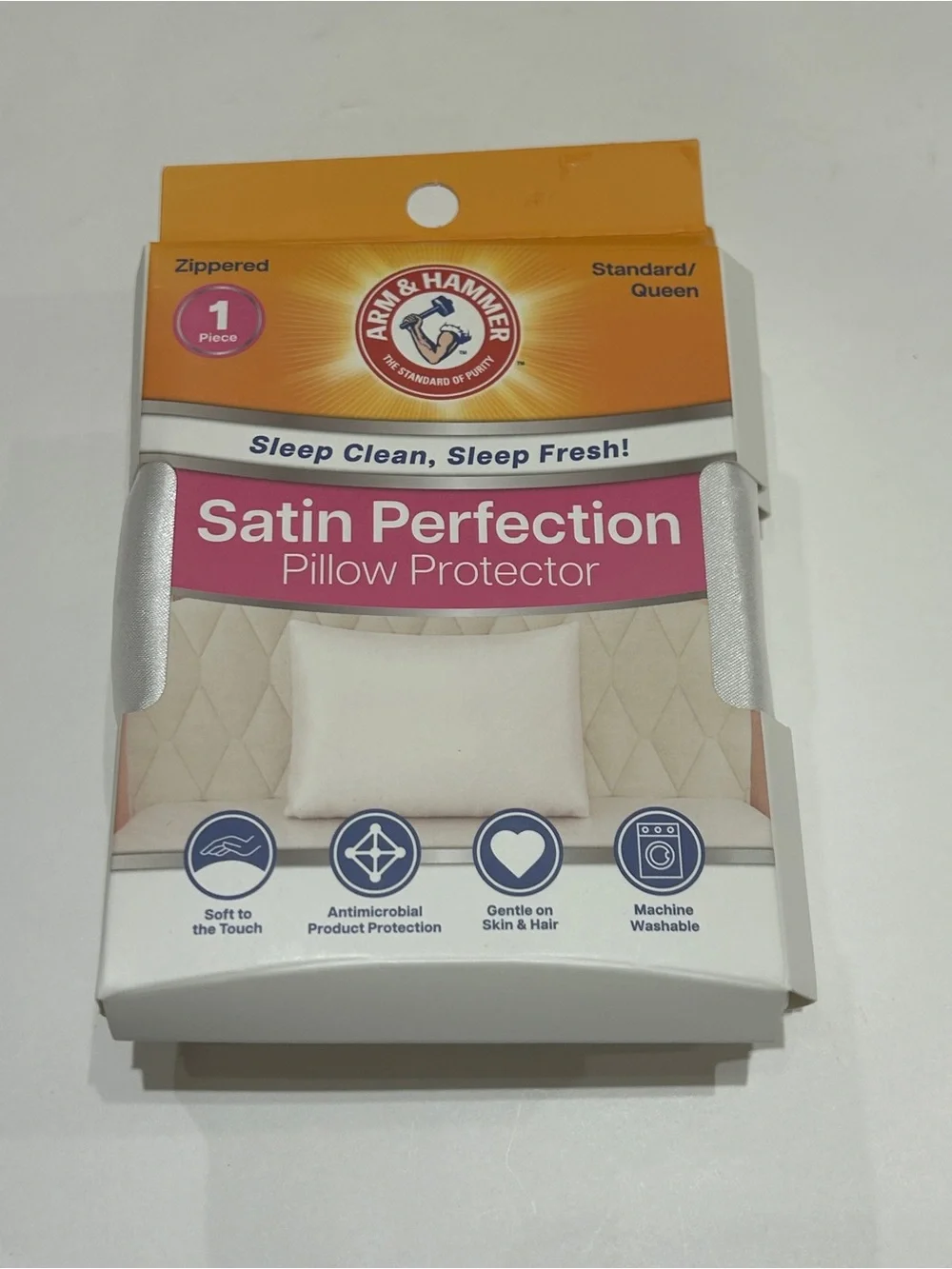 Arm & Hammer Satin Perfection Pillow Protectors Standard/Queen Zippered 2-Pack